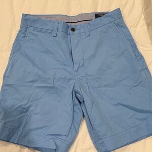 Polo by Ralph Lauren Men's Light Blue Flat Front Shorts